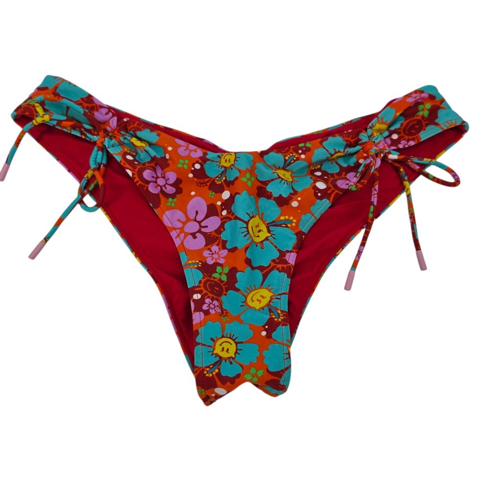 Blackbough Swim Candy Drip Floral Sophia Ruched Cheeky Bikini Bottom Size 2XL